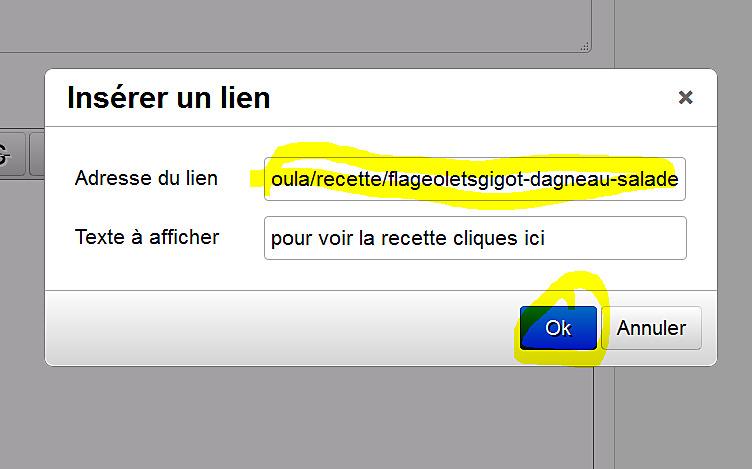 recette Comment faire un lien comme je fais dans mes recettes (demandé aujourd'hui par Rosinette)