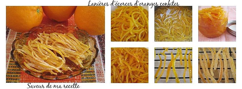 recette Lanières d'écorces d'oranges confites