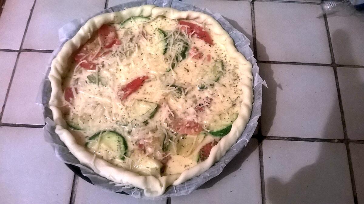 recette Tarte Courgette - Tomate - oignon.