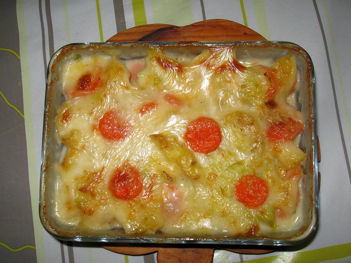 recette Gratin aux légumes, sauce au fromage