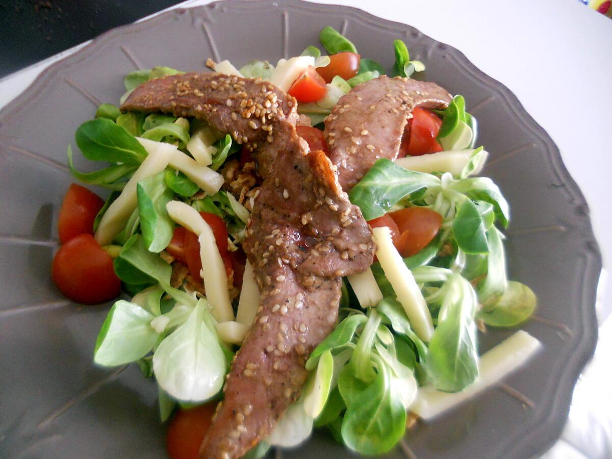 recette Salade d'aiguillettes de canard mariné aux 4 épices