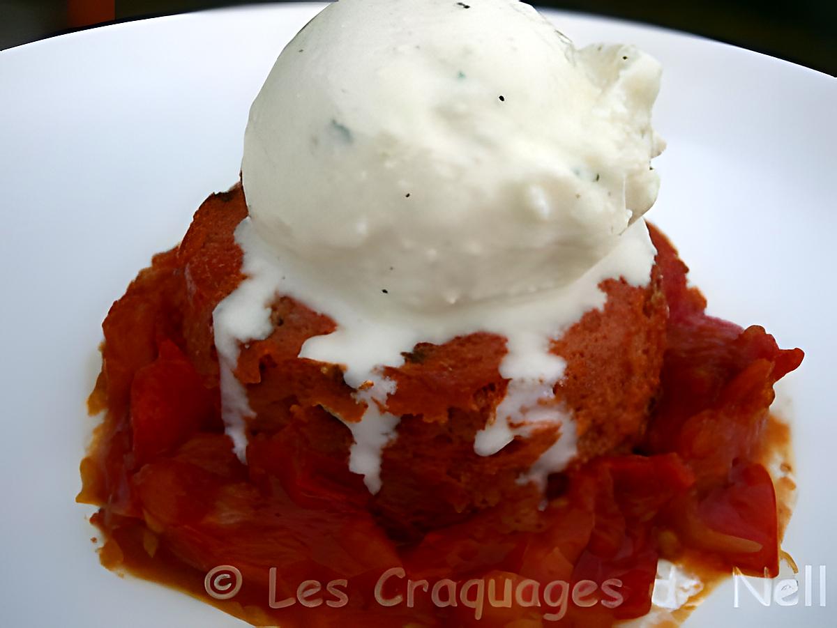 recette Flan à la tomate et sorbet chèvre