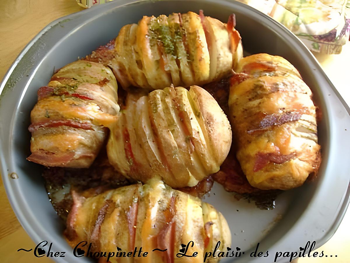 recette ~Pommes de terre papillon cheddar-bacon~ 