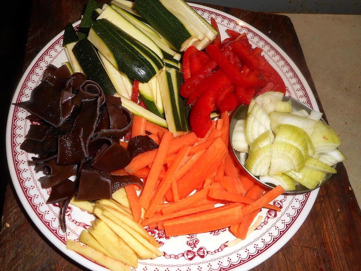 recette Wok de nouilles chinoises aux légumes