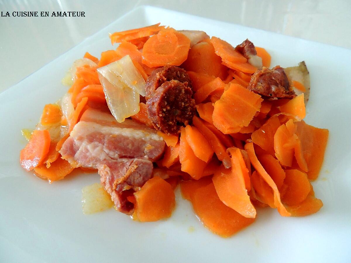 recette Carottes, chorizo et lard