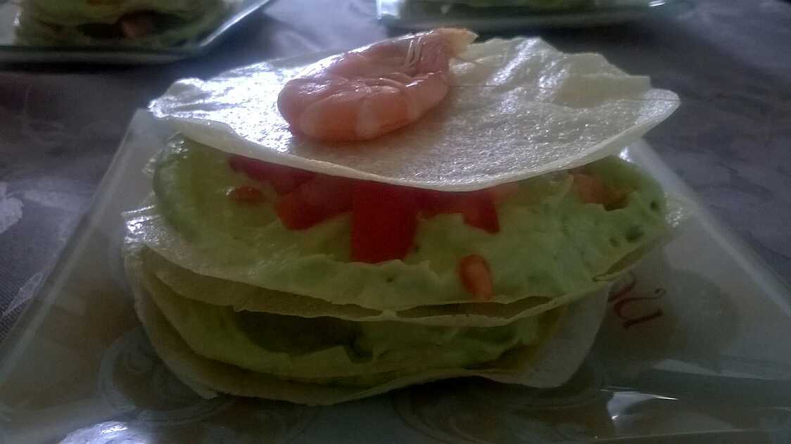 Mille feuille croustillant d' avocat recette Cyril lignac