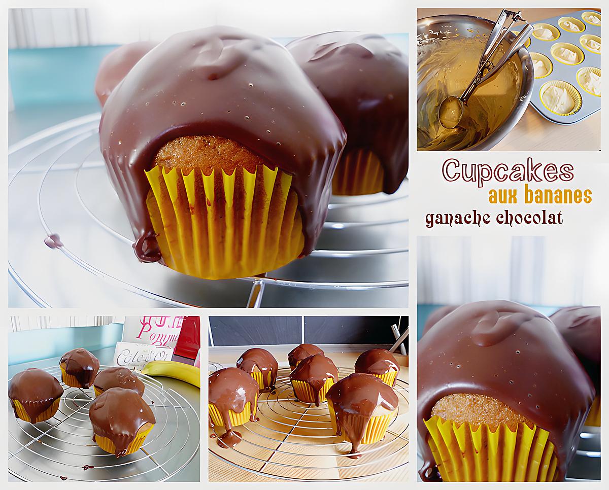recette Cupcakes aux bananes et ganache au chocolat