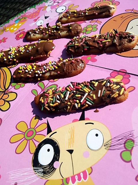 recette Langues de chat (Pour les Enfants) déguisé au nutella et coloré