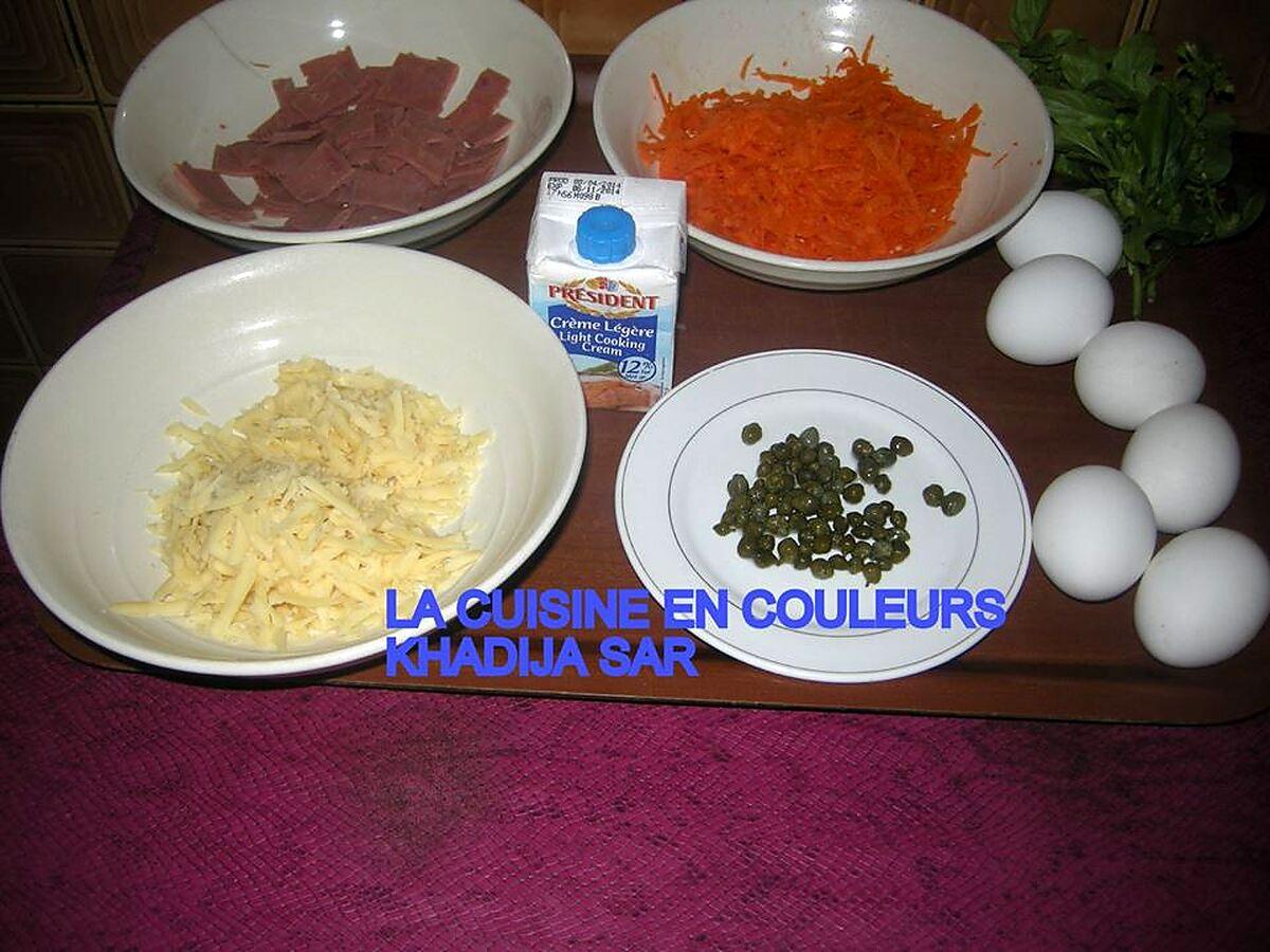 recette Omelette jambon-carottes