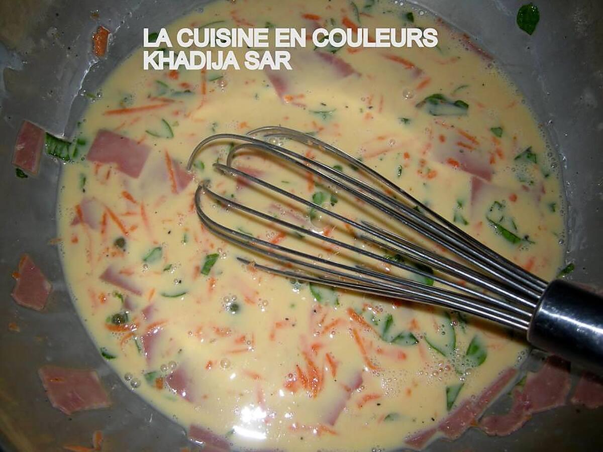 recette Omelette jambon-carottes