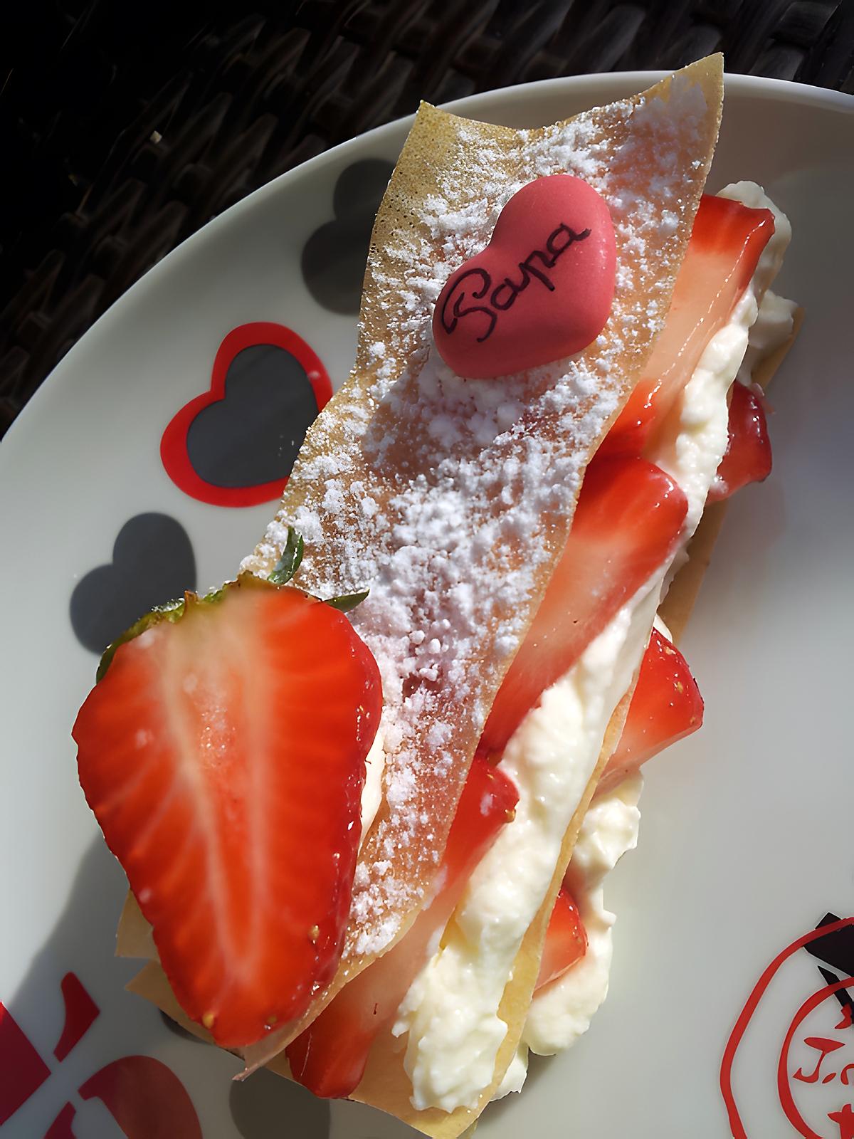 recette Mille-Feuille de Brick Fraise-chantilly