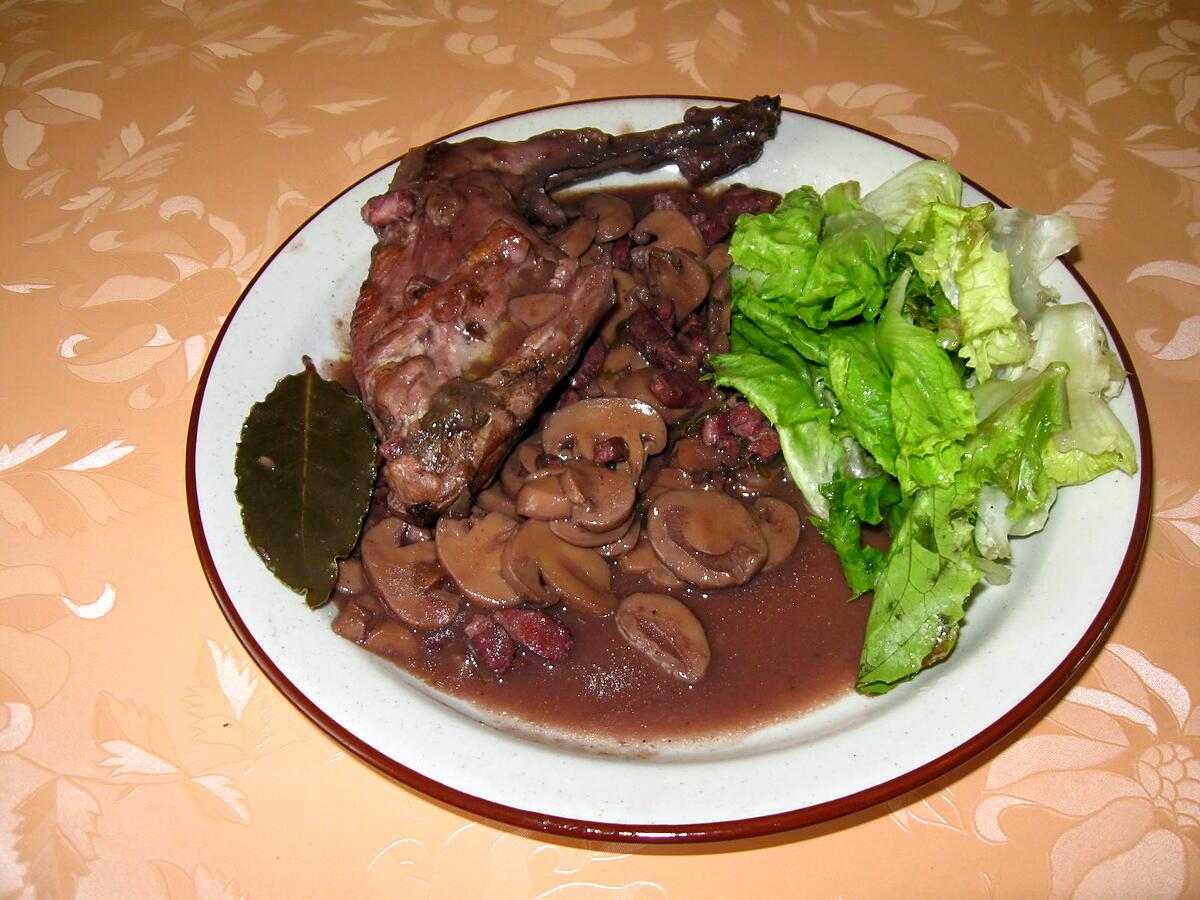 recette Cuisses de lapin au vin rouge