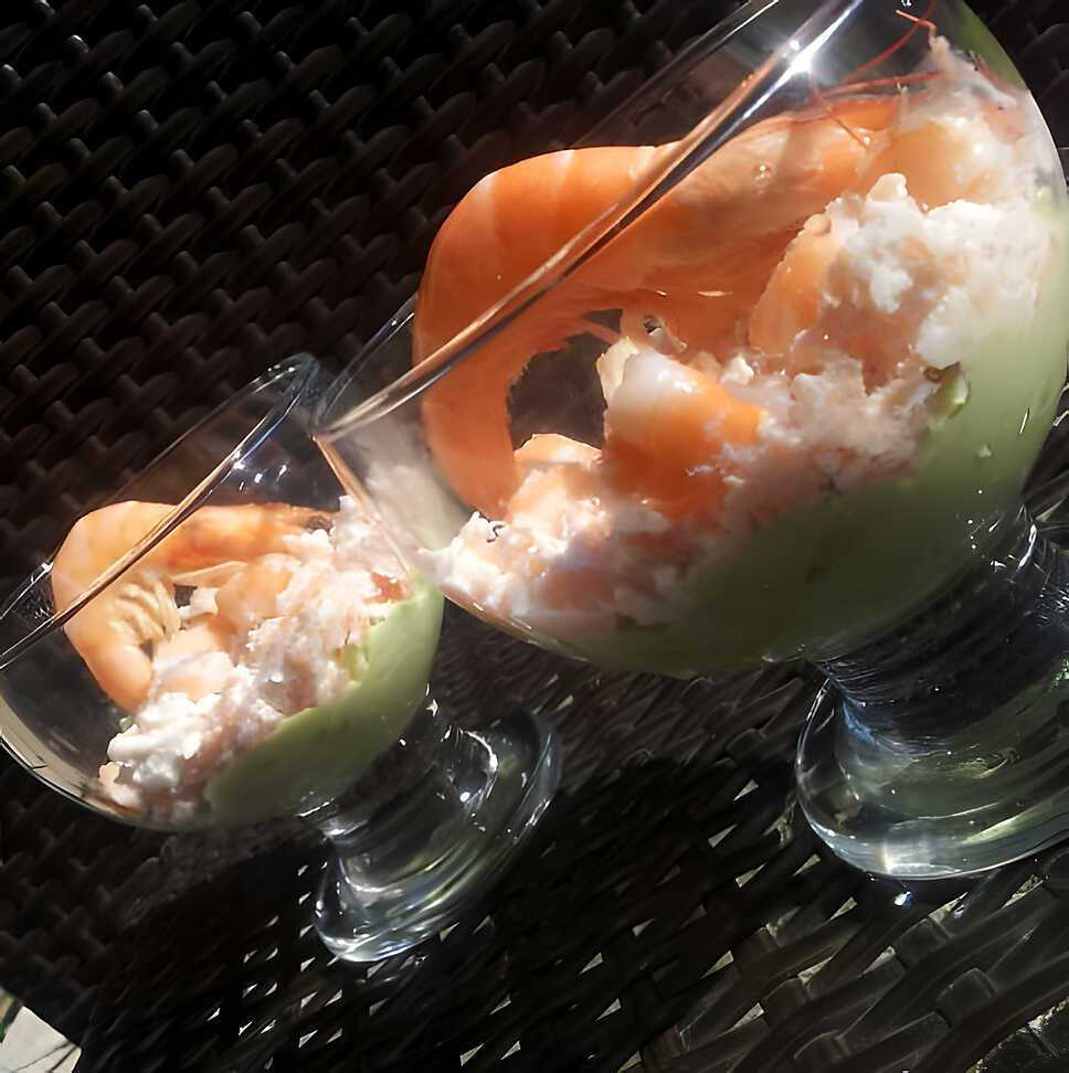 recette Verrines avocat saumon et crevettes