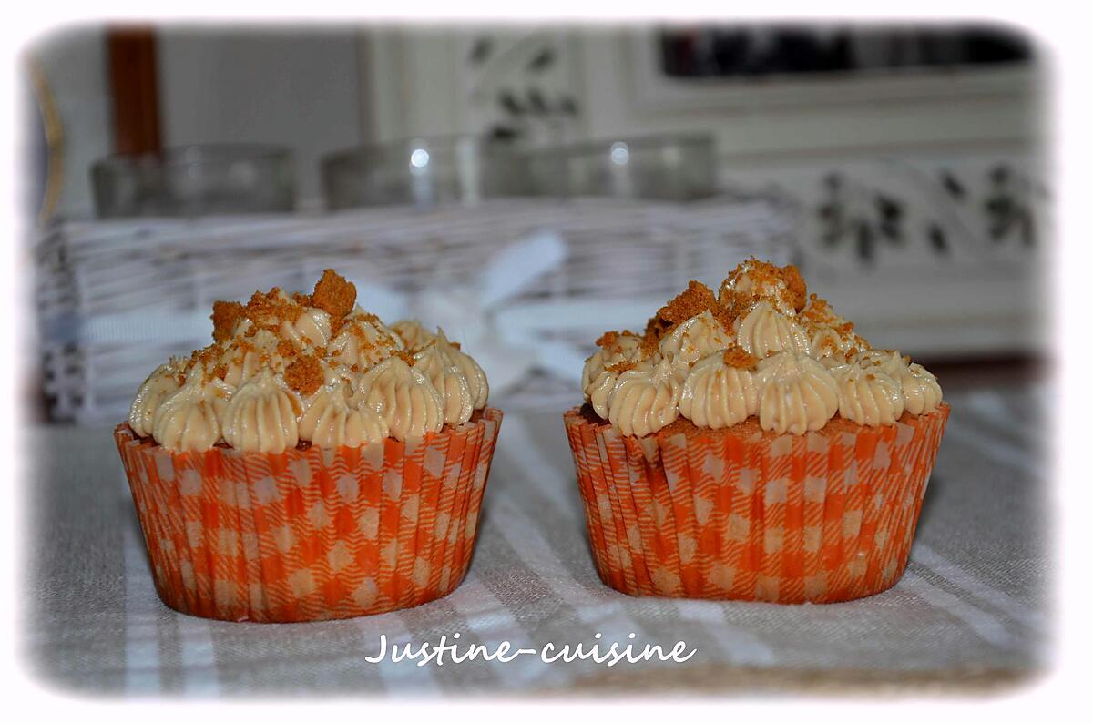 recette cupcake speculoos, coeur de framboise