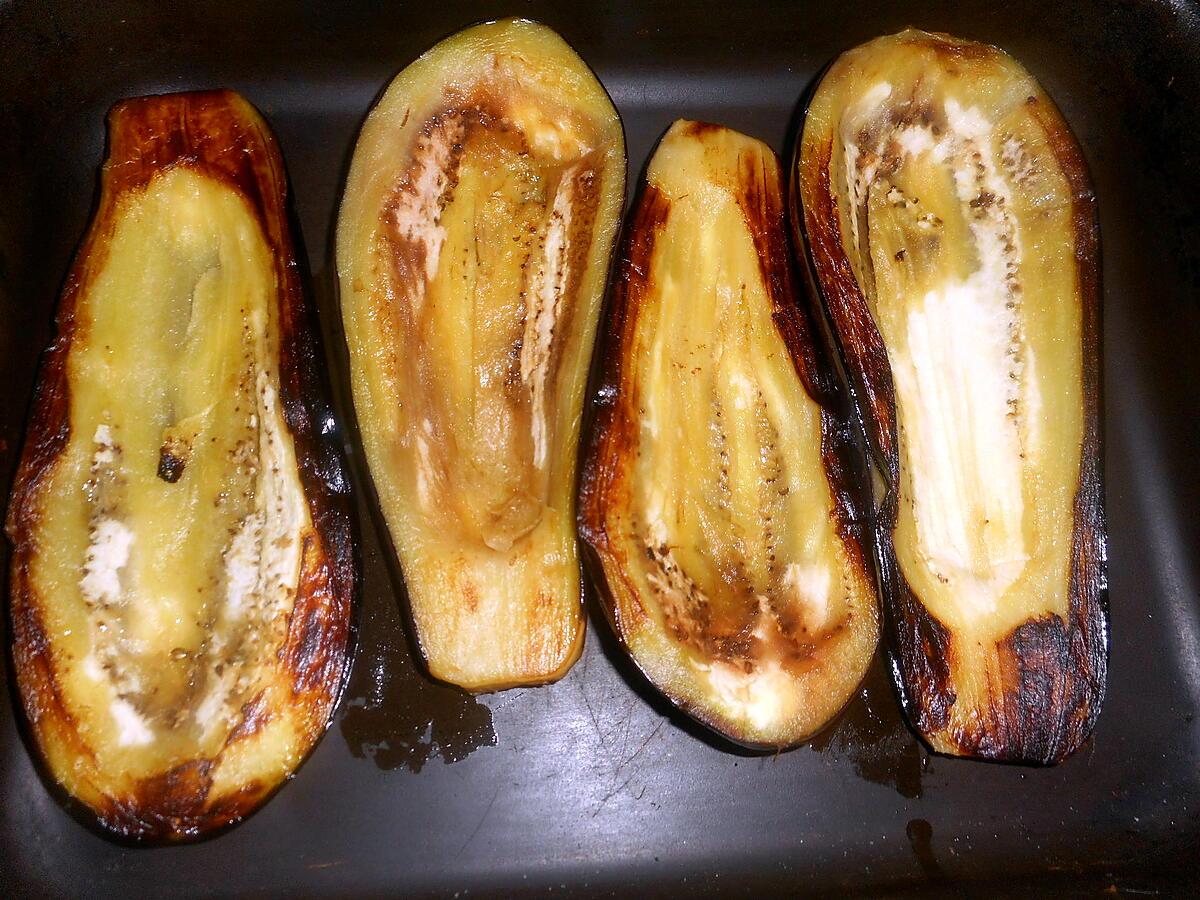 recette Aubergines farcies aux foies de volaille