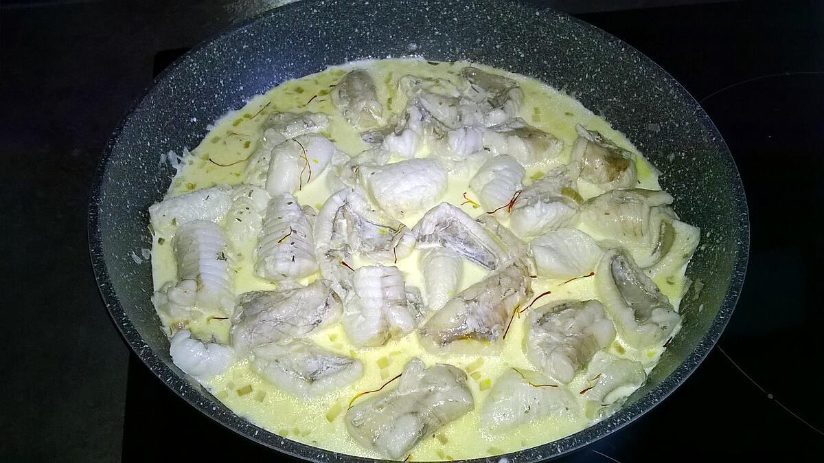 recette lotte  à la crème et safran