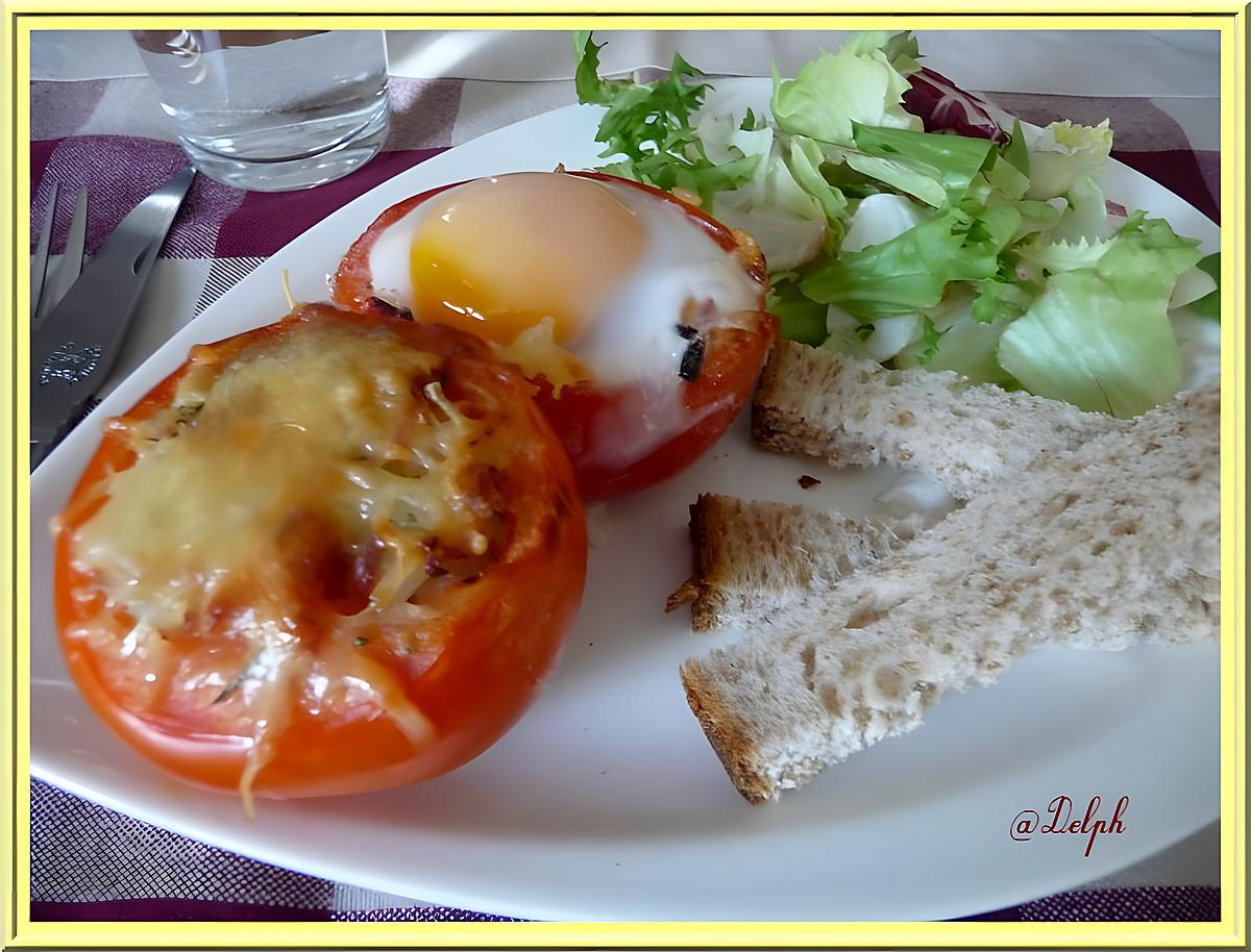 recette Tomates farcies au riz et oeufs gratinés