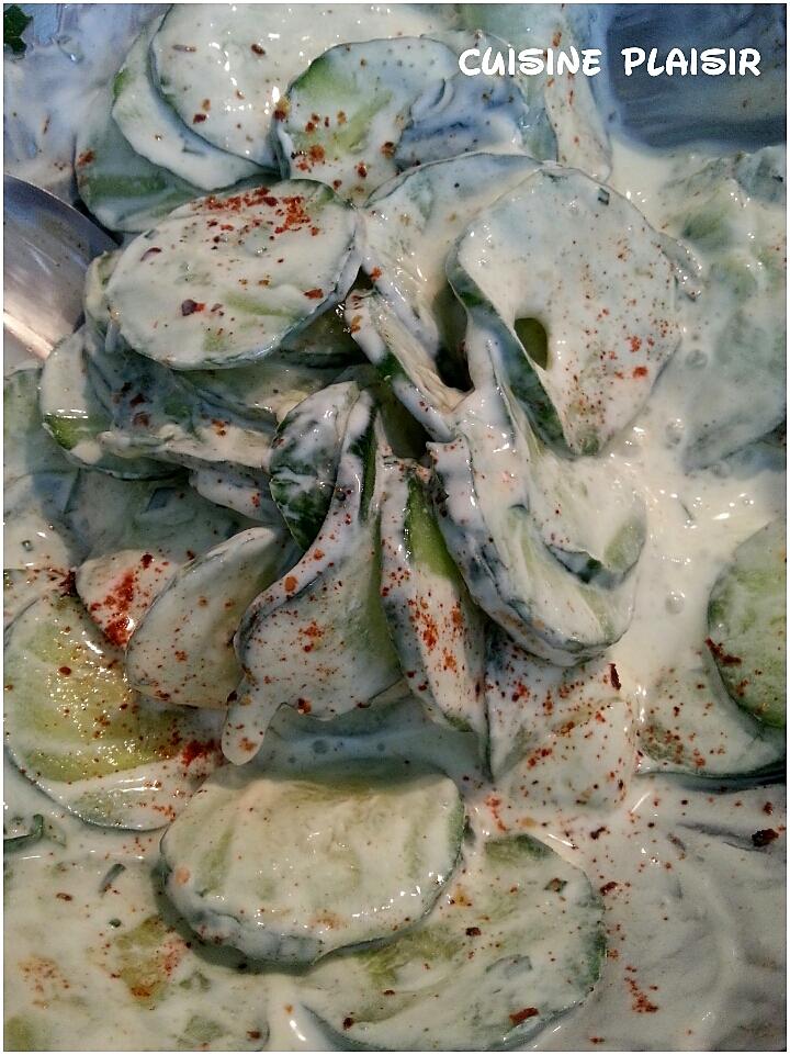 recette Salade de concombre au yaourt et ses aromates
