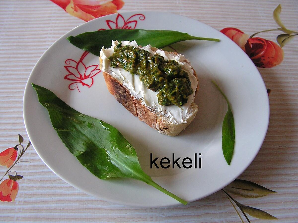 recette Tartine de pain au pesto d'ail des ours