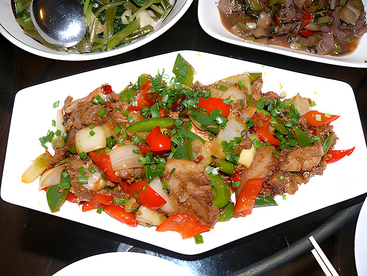 recette Porc au poivron façon sichuan