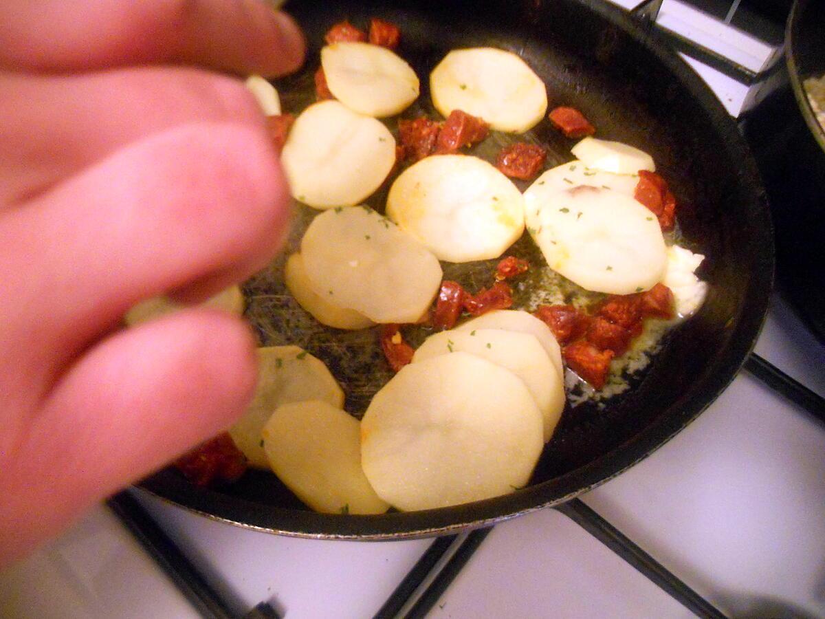 recette Omelette de mon chéri pomme de terre chorizo persillade