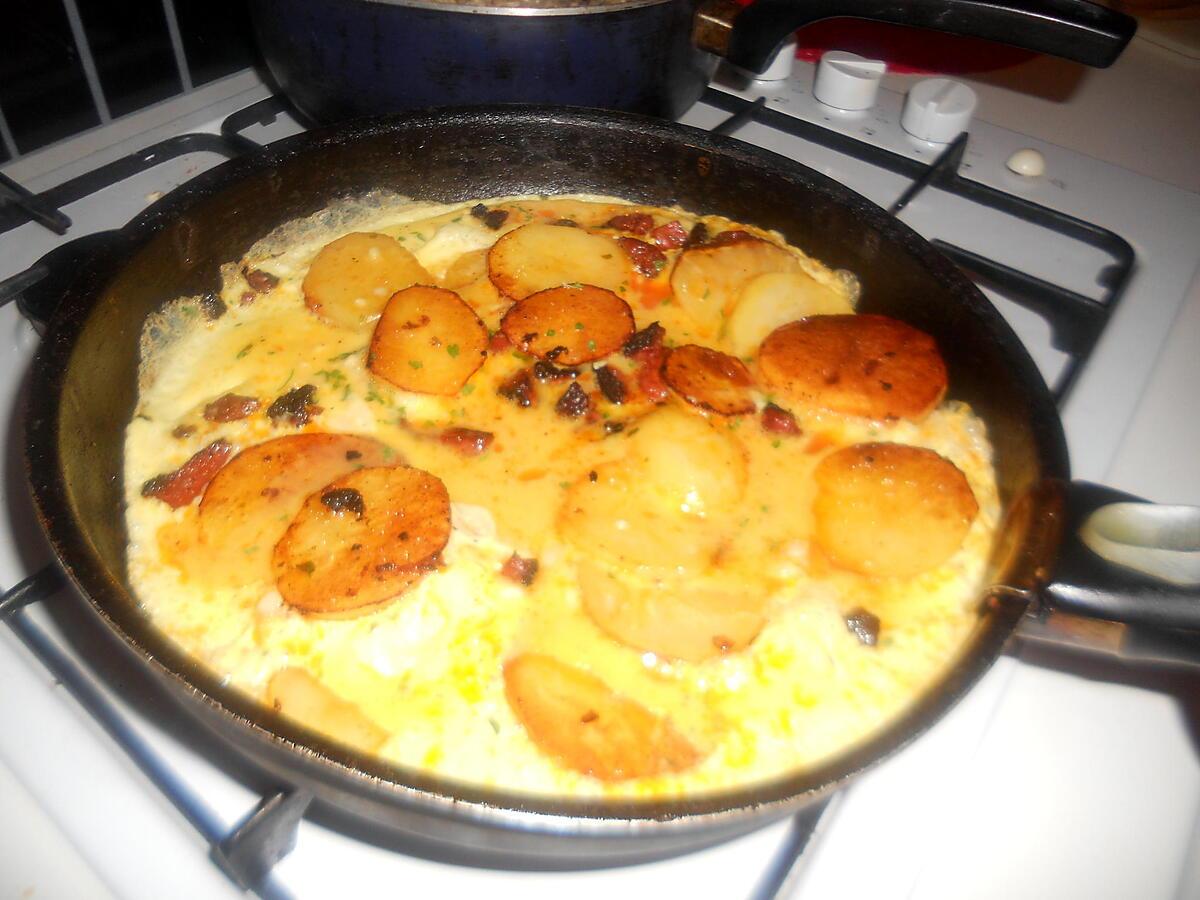 recette Omelette de mon chéri pomme de terre chorizo persillade