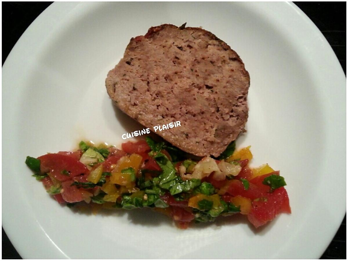 recette Pain de viande, Pdt rissolées et légumes crus