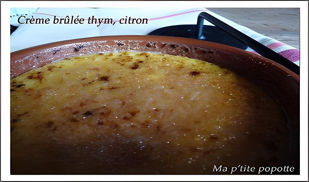 recette Crème brulée thym citron