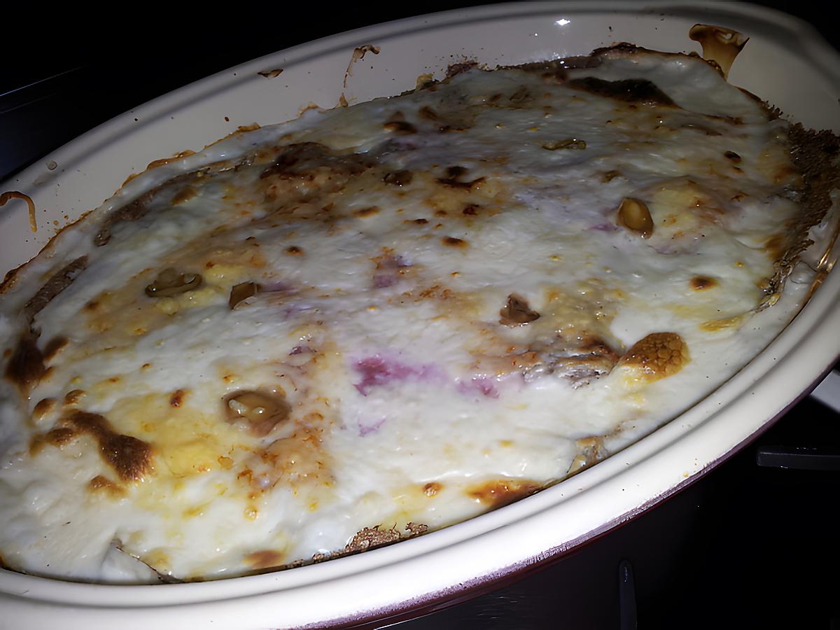 recette Lasagnes de crêpes au jambon-champignons-fromage