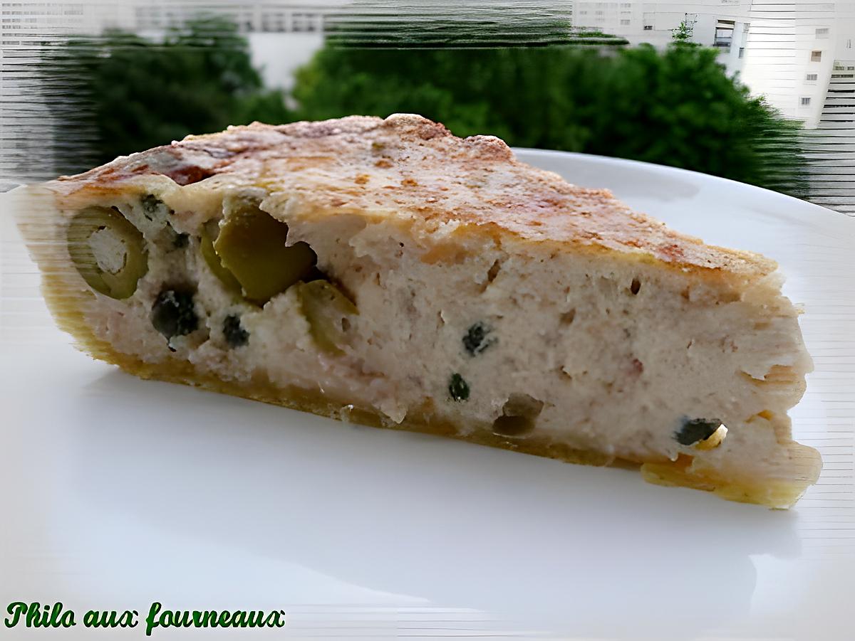 recette Quiche au thon, aux olives & aux câpres