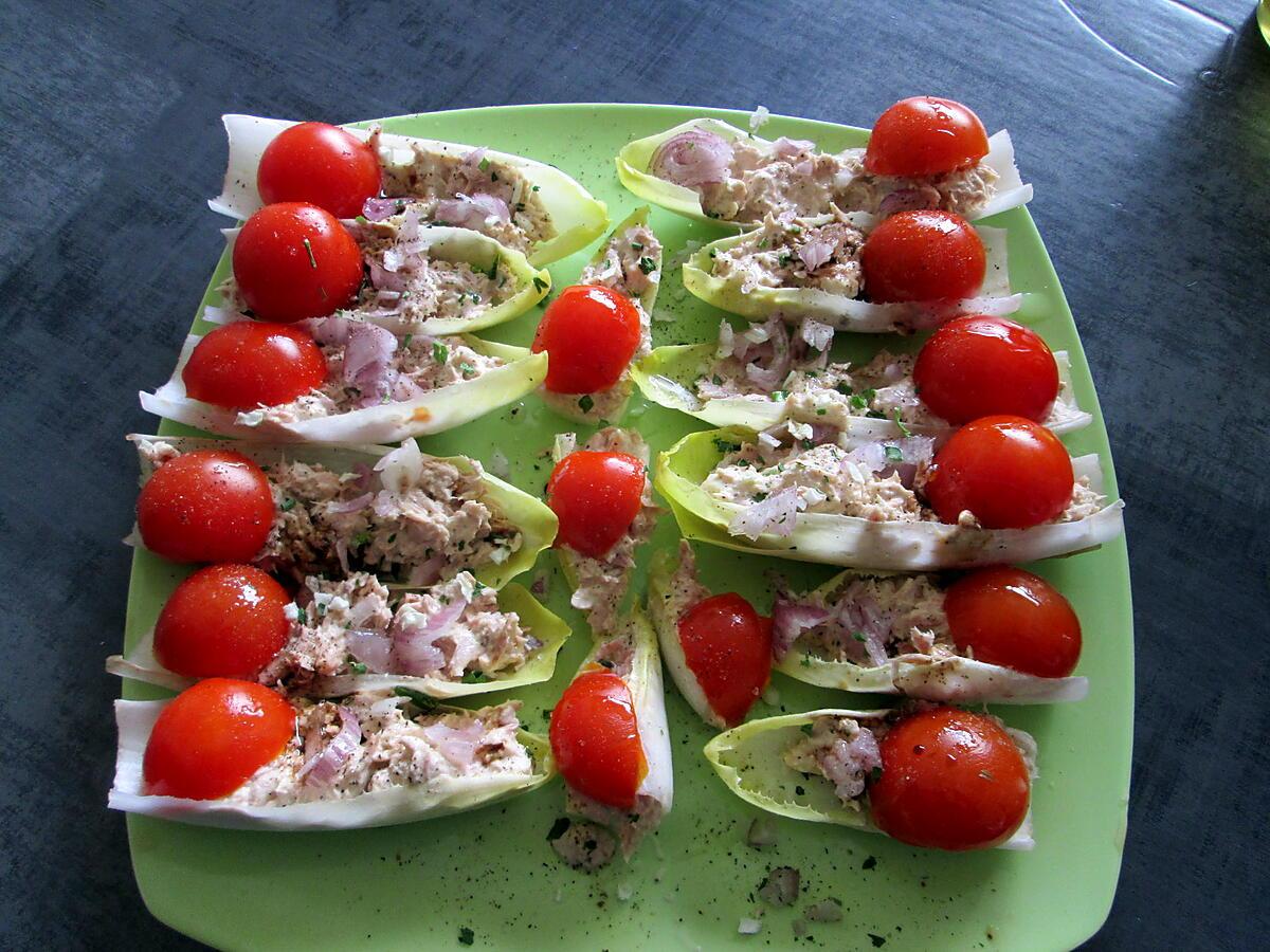 recette endives avec thon a la mayonnaise et tomate cerise