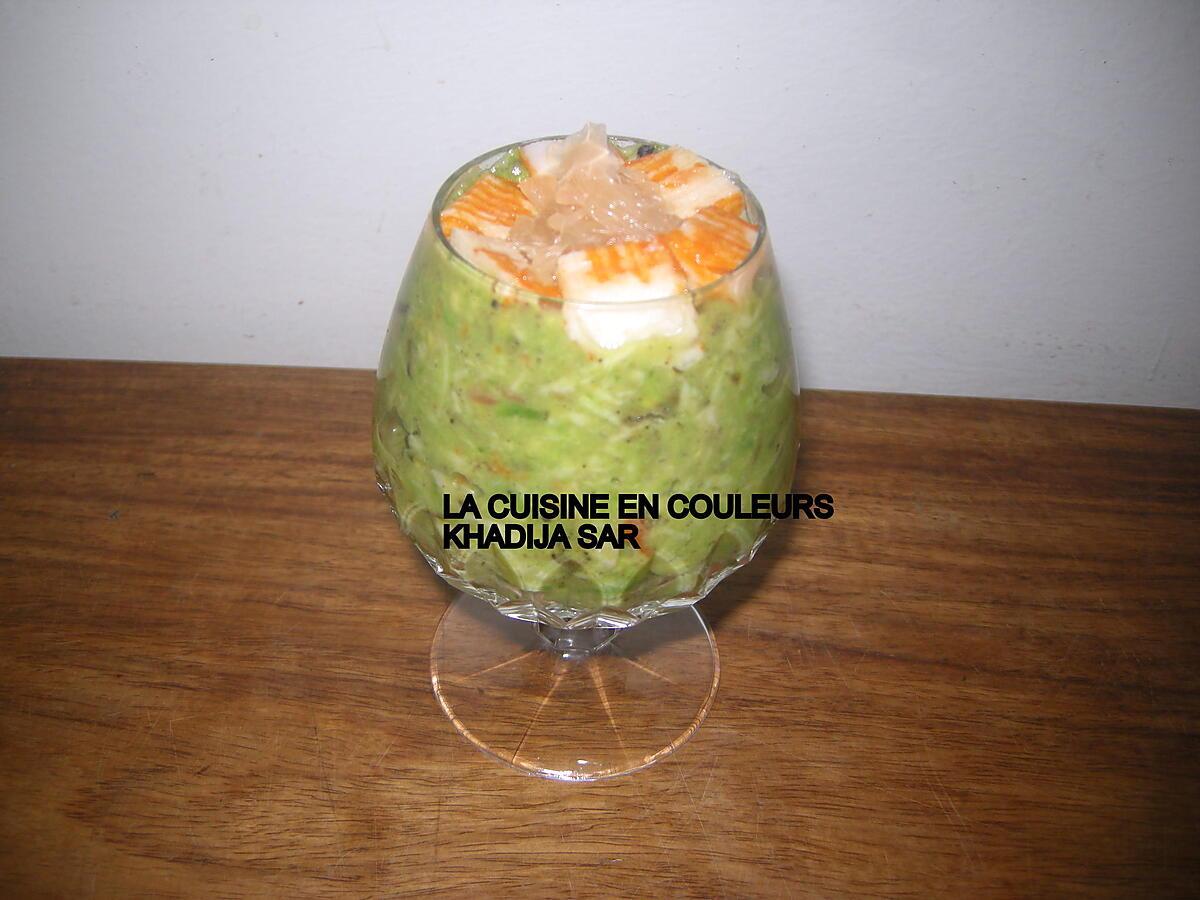 recette Verrine avocat-surimi-pamplemousse