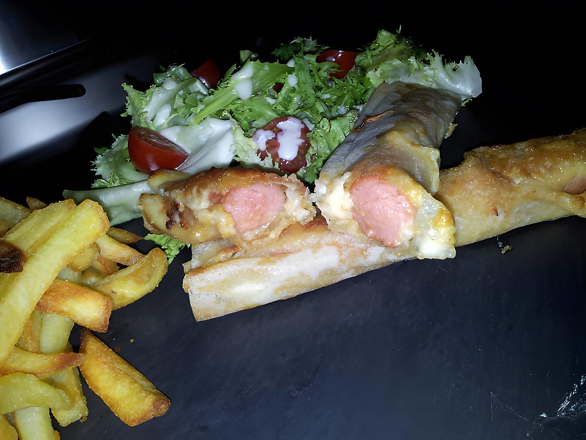 recette Hot dog croustillant (en feuille de brick)