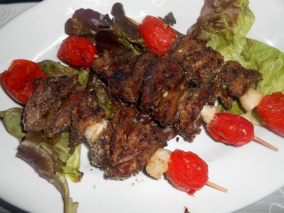 recette BROCHETTES DE FOIES DE VOLAILLE