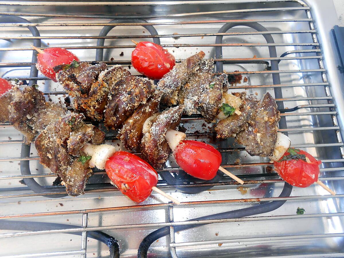 recette BROCHETTES DE FOIES DE VOLAILLE