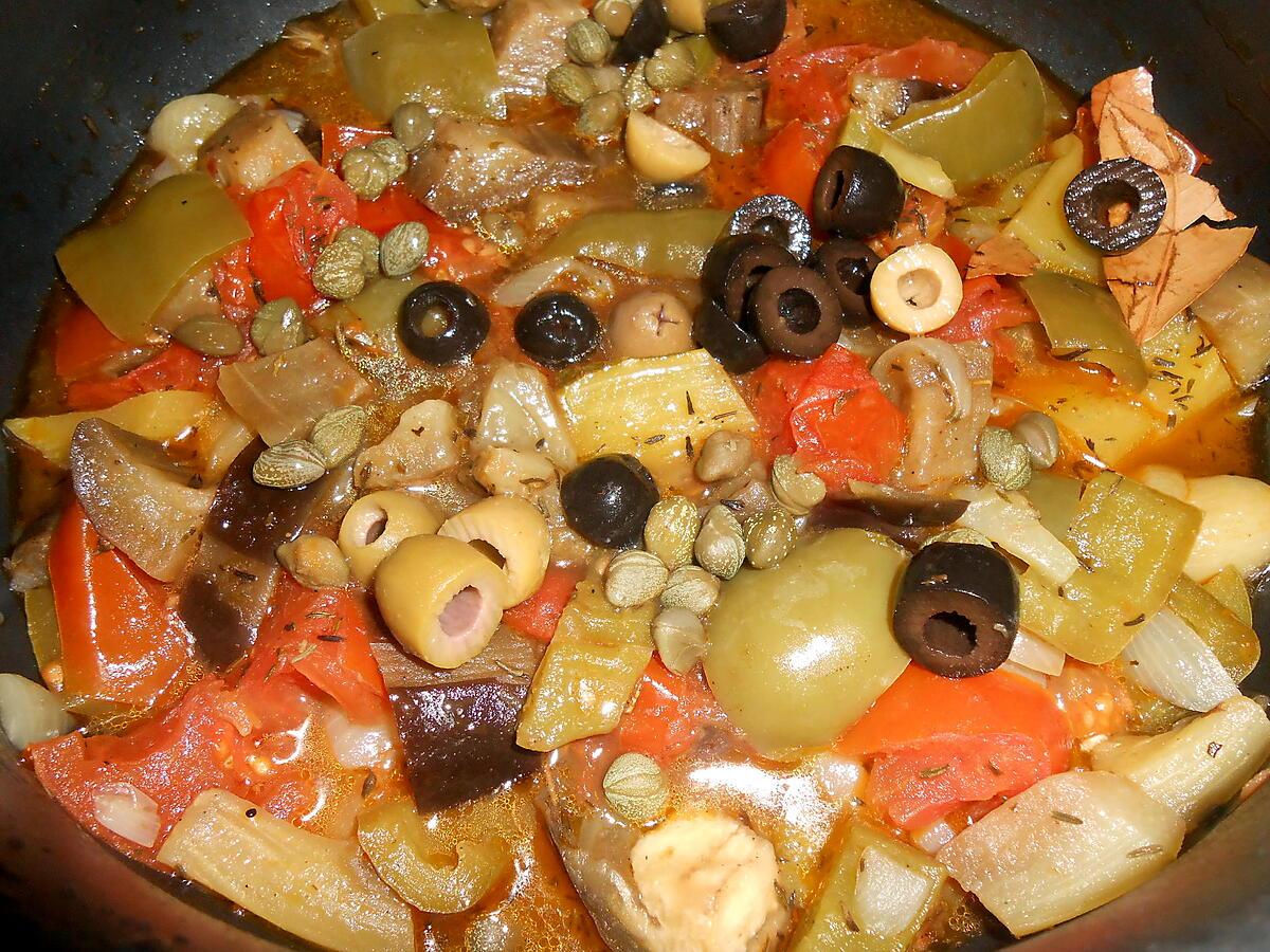 recette ENTRE RATATOUILLE ET CAPONATA  (UN PETIT MARIAGE DES DEUX)