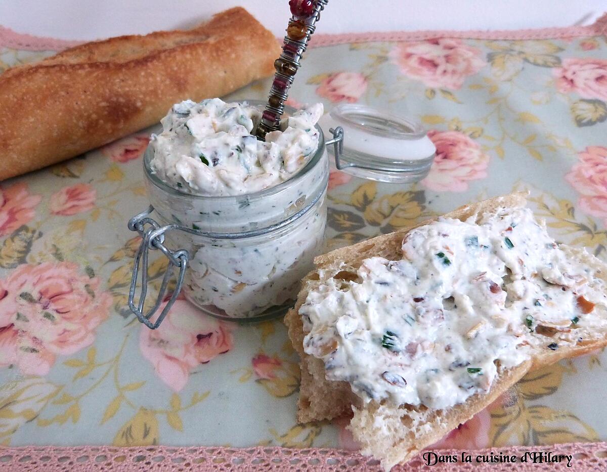 recette Rillettes aux deux chèvres, amandes et noisettes