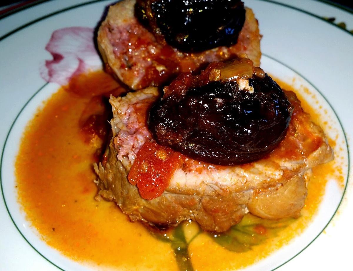 recette Paupiettes de veau à la sauce tomates et aux pruneaux