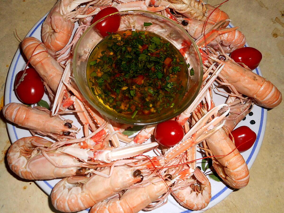 recette Langoustines vinaigrette a l échalotes grises