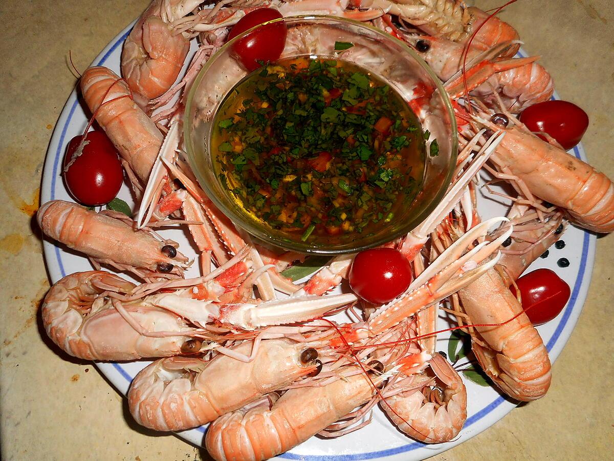 recette Langoustines vinaigrette a l échalotes grises