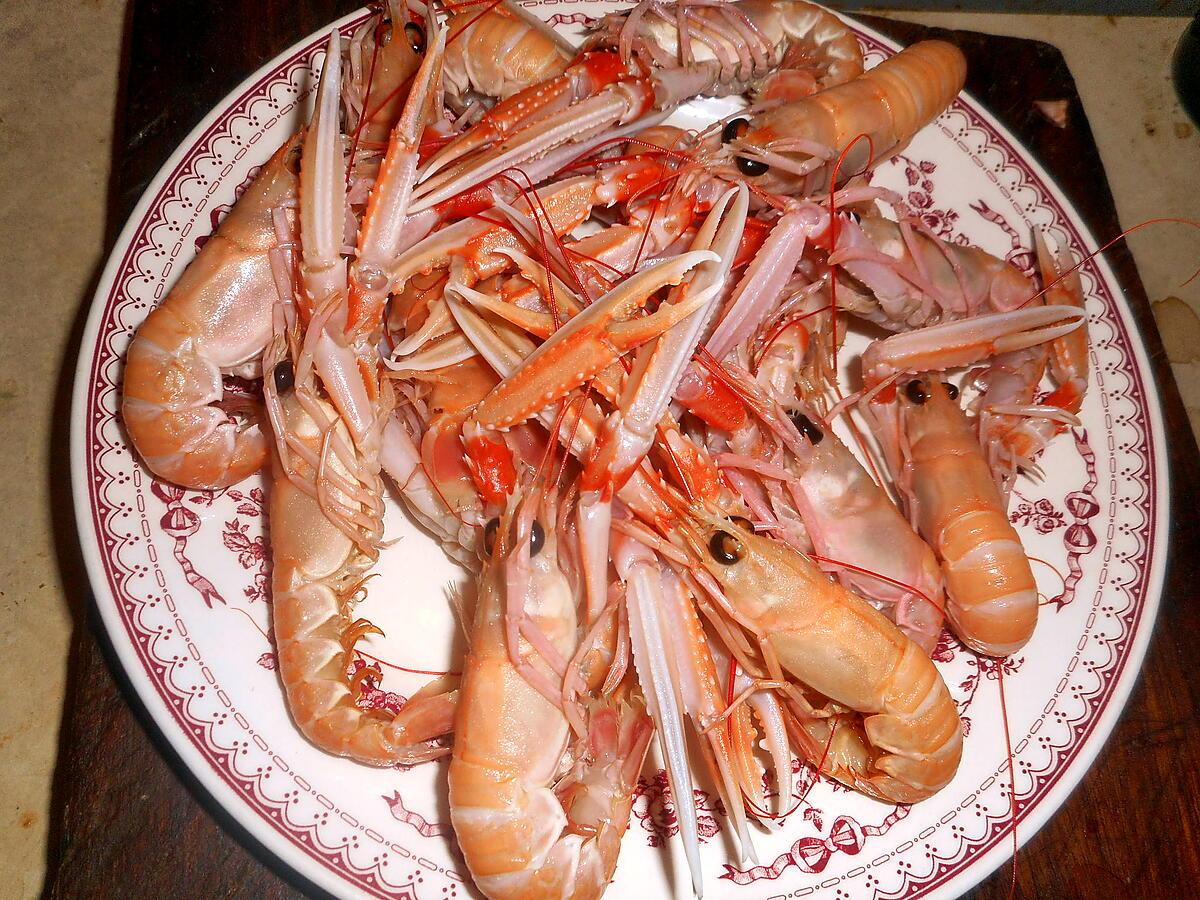 recette Langoustines vinaigrette a l échalotes grises