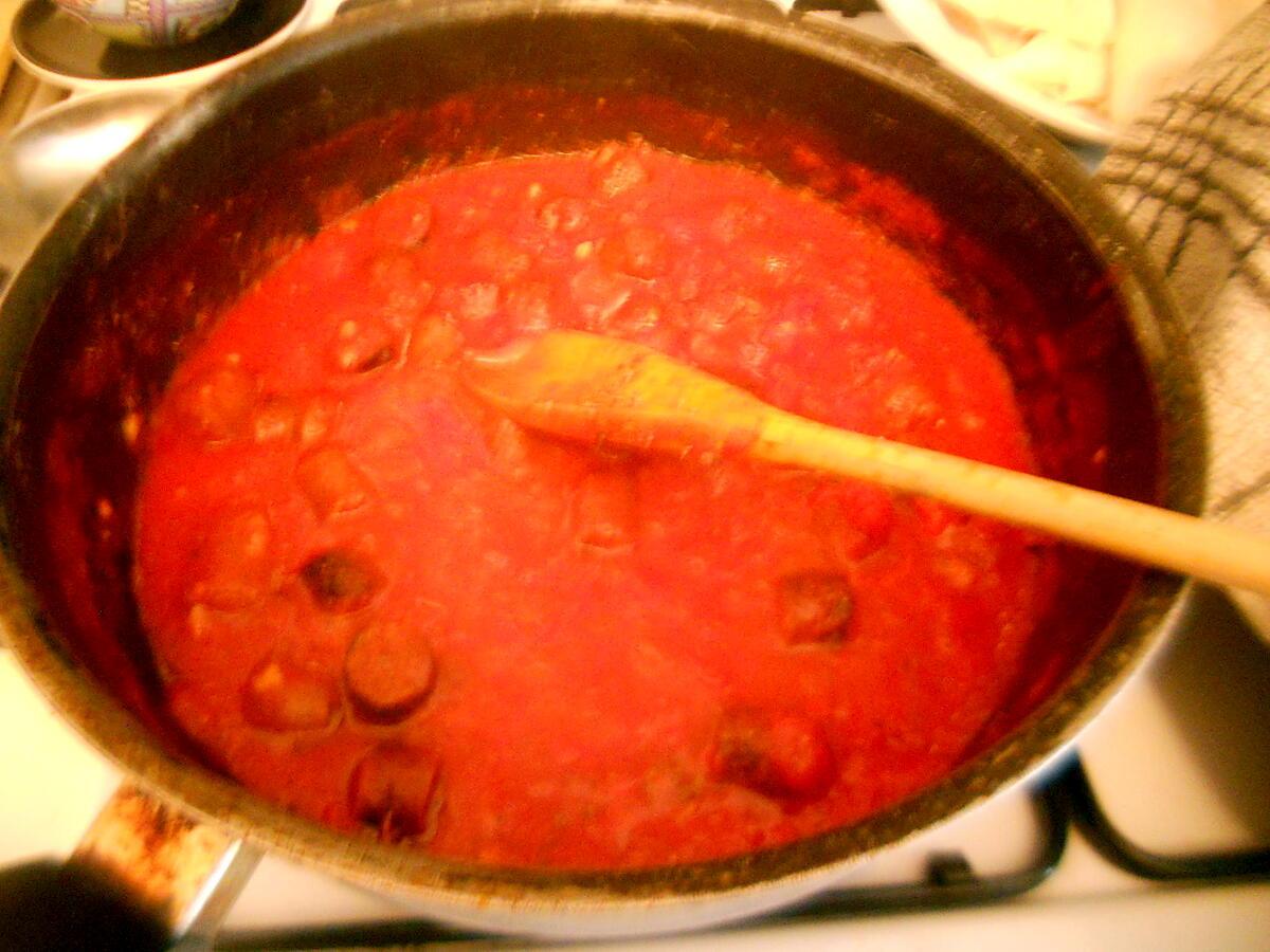 recette Pate sauce bolognaise de merguez