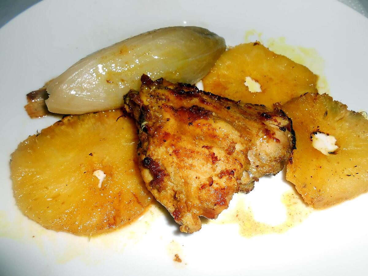 recette POULET GRILLE AU CURRY ET ANANAS