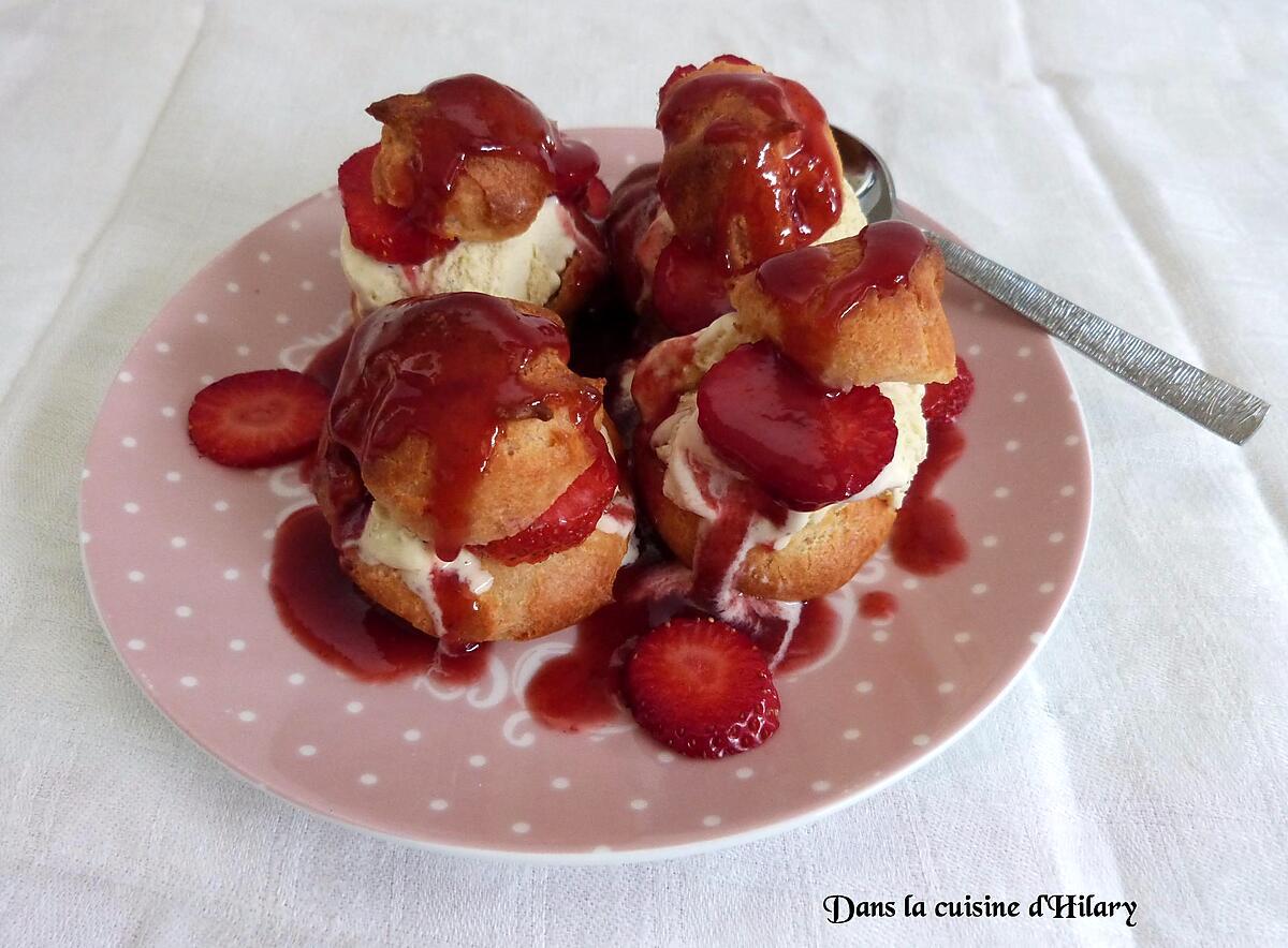 recette Profiteroles printaniers à la fraise