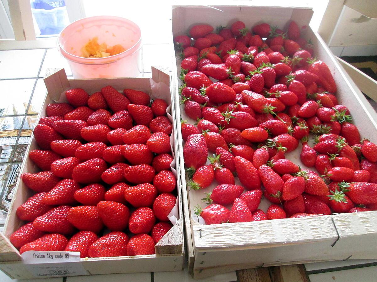 recette desserts      verrine  fraises  ananas ,  idée du blog  popotte et nature; et croque fraises de laurent mariotte