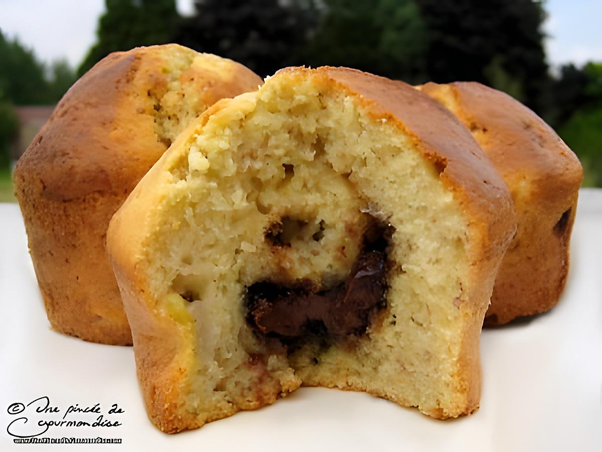 recette Muffins à la banane au coeur moelleux et gourmand de Nutella