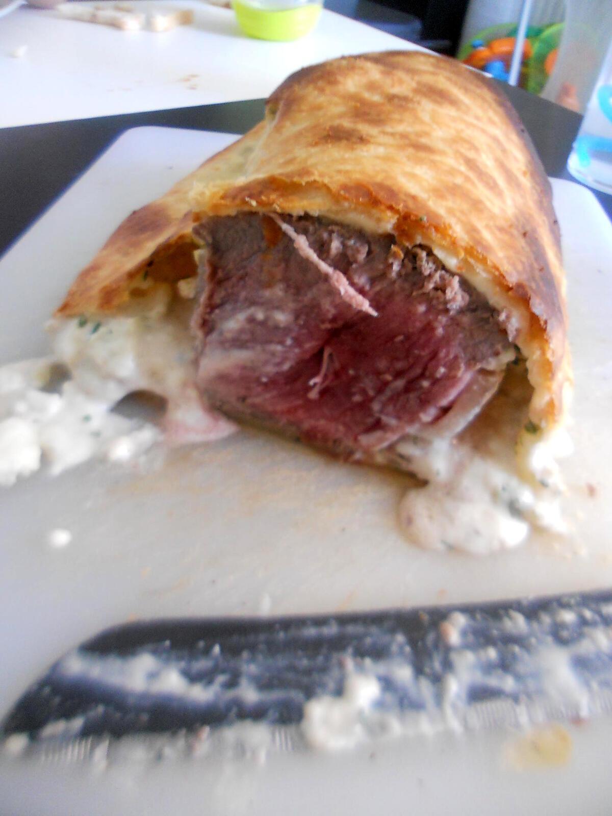 recette Rôtis de bœuf au bleue en croûte