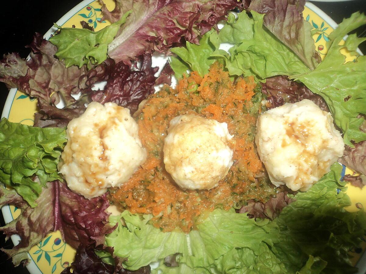 recette Salade de boulette de crevette a la vapeur