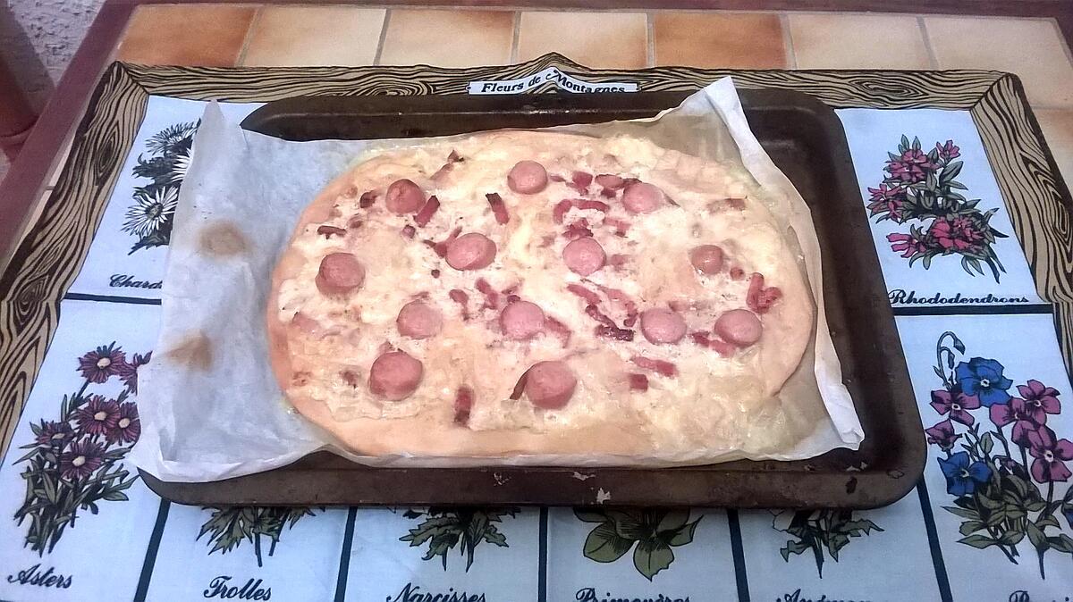 recette Pizza blanche Alsacienne à ma façon