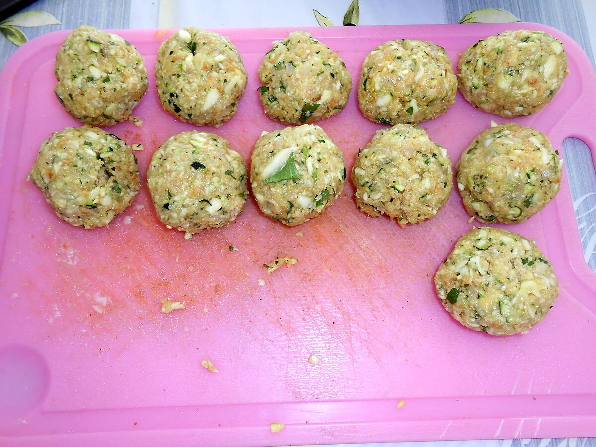 recette BOULETTES PANEES POULET COURGETTES